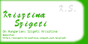 krisztina szigeti business card